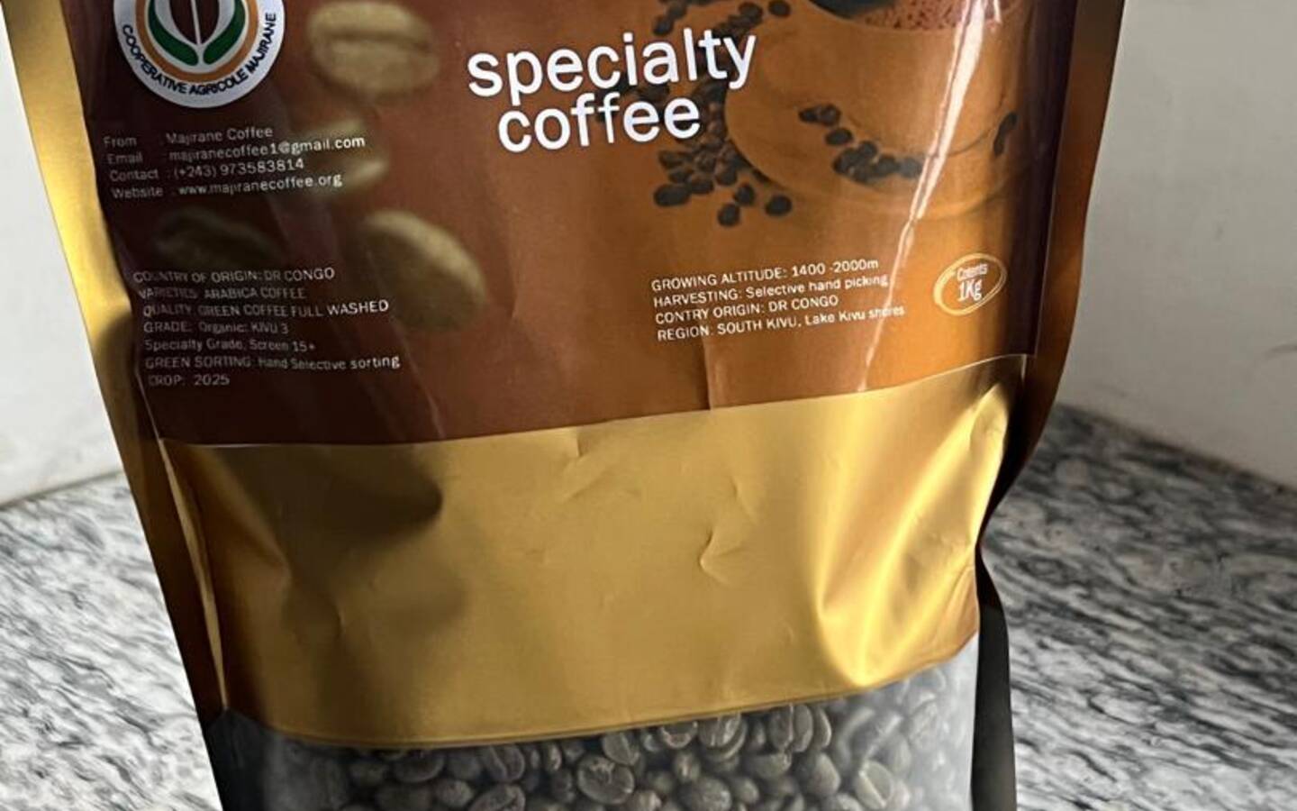 Café de spécialité Majirane conditionné, prêt à l'export
